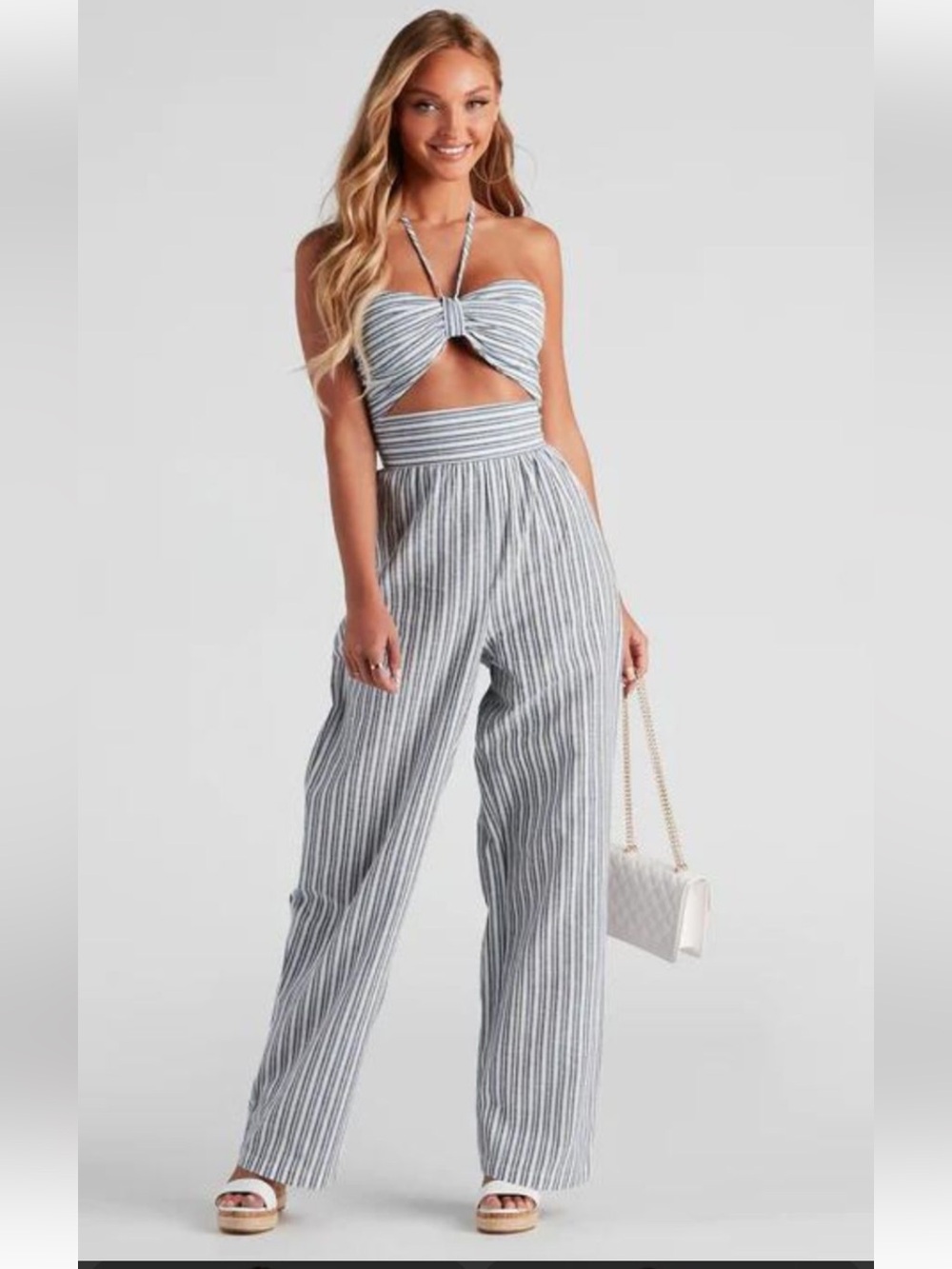 Windsor Navy and White Striped jumpsuit